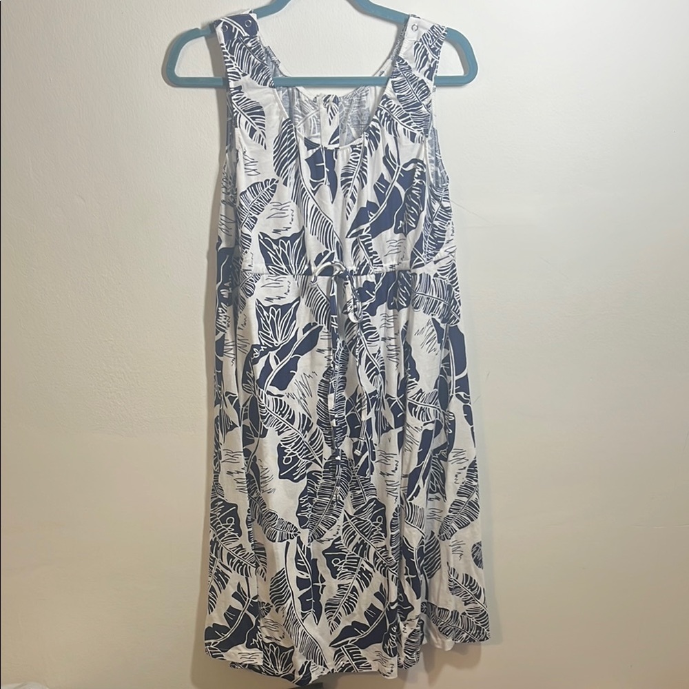 Baby Be Mine Blue Scoop Neck Sleeveless Midi Maternity Nursing Dress